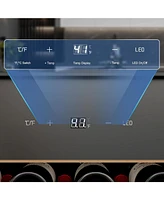 Jinjunye 24Inch Wine Cooler Refrigerator, 52 Bottle Wine Fridge Digital Temperature Control, Built-in or Freestanding Wine Cellar for Red, White, Cham