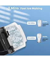 Jinjunye Nugget Ice Maker Countertop, 38LBS/Day, Self Cleaning, Soft Chewable Pellet Ice Machine, Portable Crushed Ice Makers for Home, Kitchen,Office