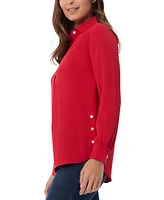 Jones New York Women's Side-Button Shirttail Top