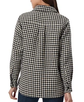 Jones New York Women's Houndstooth Snap-Front Shacket