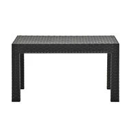 vidaXL Patio Table Anthracite 22.8"x22.8"x16.1" Pp Rattan