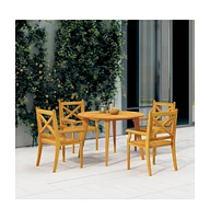 vidaXL Patio Table 43.3"x29.5" Solid Wood Acacia