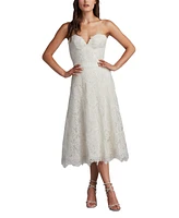 Tadashi Shoji Women's Linley Strapless Embroidered Tulle Midi Dress