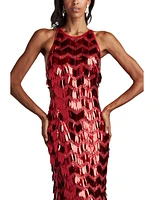 Tadashi Shoji Women's Madysin Sequin Fringe Gown