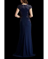 Tadashi Shoji Women's Chelan Embroidered Illusion Gown