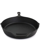 Megachef 12 Inch Round Preseasoned Cast Iron Frying Pan in Black