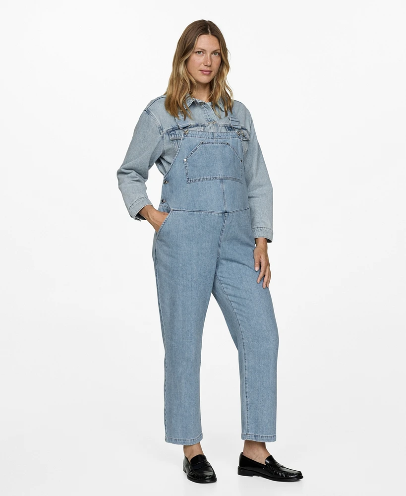 Mango Women's Maternity Denim Dungarees