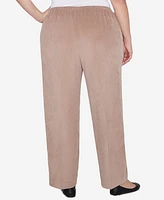 Alfred Dunner Plus Telluride Corduroy Elastic Waist Average Length Pleated Pants