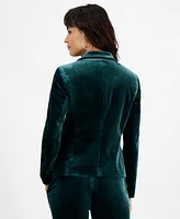 Bar Iii Women's Velvet One-Button Blazer, Created for Macy's