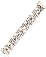 Givenchy Gold-Tone Mixed Crystal Multi-Row Flex Bracelet