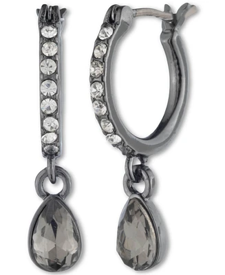 Givenchy Crystal Charm Pave Huggie Hoop Earrings