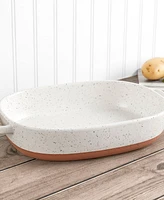 Denmark Tools for Cooks Speckled Stoneware 2.4-Qt. Oval Baker