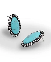 Robert Lee Morris Soho Turquoise Cabochon Statement Earrings