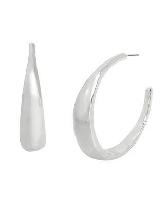 Robert Lee Morris Soho Silver Textured Hoop Earrings