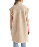 Steve Madden Women's Benit Sherpa Fleece Cap-Sleeve Vest