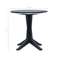 vidaXL Patio Table Anthracite 27.6" Plastic