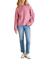 Steve Madden Women's Sonora Oversized Open-Stitch Sweater
