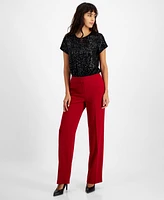 Bar Iii Women's High Rise Straight-Leg Pants, Created for Macy's