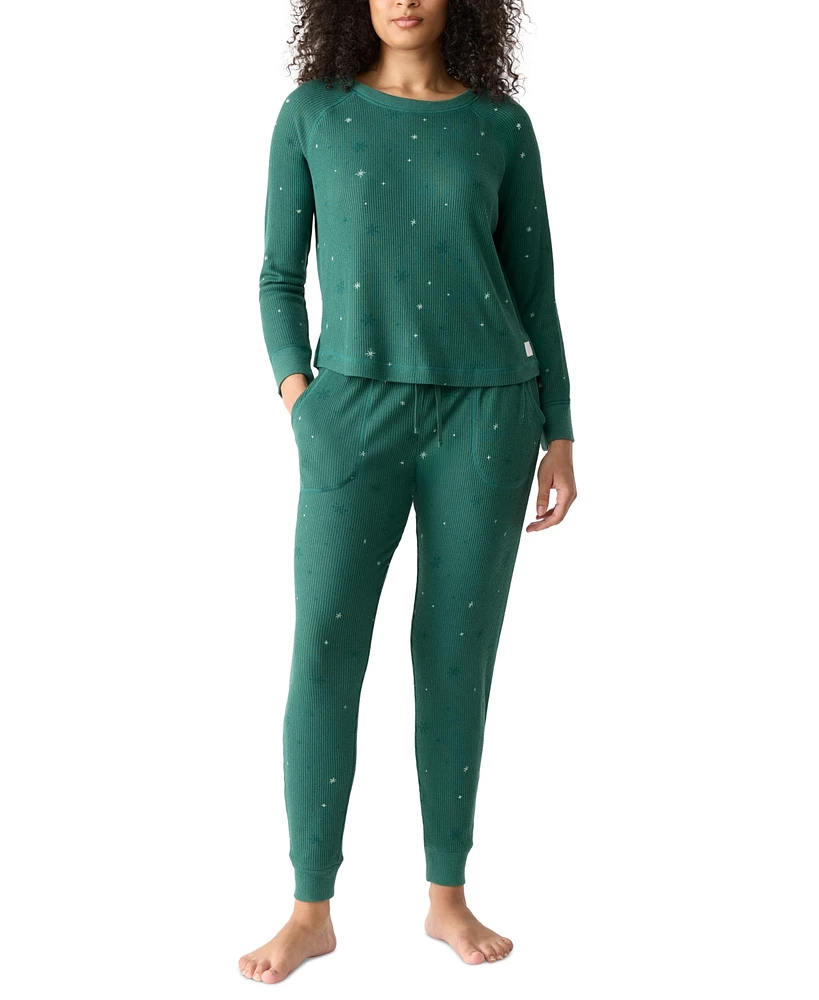 Gap GapBody Women's Packaged Ribbed Printed Jogger Pajama Set