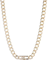 Lauren Ralph Lauren Gold-Tone Logo Link Collar Necklace, 16" + 3" extender