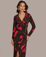 Donna Karan New York Women's Printed Faux-Wrap Dress