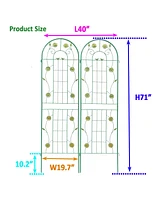 Slickblue 2-Pack Metal Garden Trellis – 71'' x 19.7'', Rustproof Green Trellis for Climbing Plants and Outdoor Flower Support