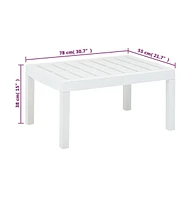 vidaXL Patio Table White 30.7"x21.7"x15" Plastic