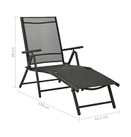 vidaXL 3 Piece Patio Lounge Set Textilene and Aluminum Black