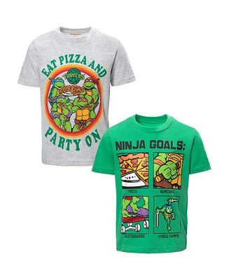 Teenage Mutant Ninja Turtles Boys Leonardo Michelangelo Raphael 2 Pack T-Shirts to