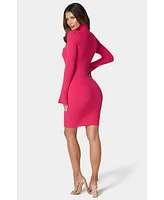 bebe Women's Turtleneck Sweater Dress