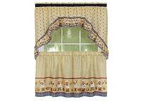 GoodGram Happy Chef Rod Pocket Kitchen Curtain Tier & Swag Valance Set - 57 in. W x 24 in. L