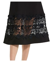 Mac Duggal Women's Crepe Boat Neck Belted Midi Dress