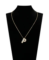 Unwritten Cubic Zirconia Bubble Initial Pendant Necklace