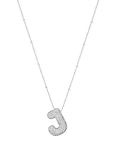 Unwritten Cubic Zirconia Bubble Initial Pendant Necklace