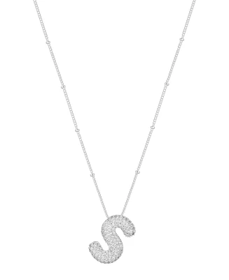 Unwritten Cubic Zirconia Bubble Initial Pendant Necklace
