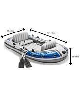 Intex Excursion 4 Inflatable Rafting/Fishing Boat Set With 2 Oars | 68324EP