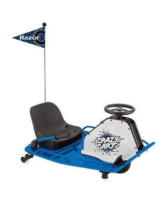 Razor High Torque Motorized Drifting Crazy Cart with Drift Bar for Adults, Blue