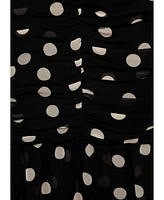 Mango Women's Polka Dots Draped Dress