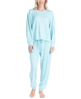 Ocean Pacific Women's Printed Waffle-Knit Pajama Set