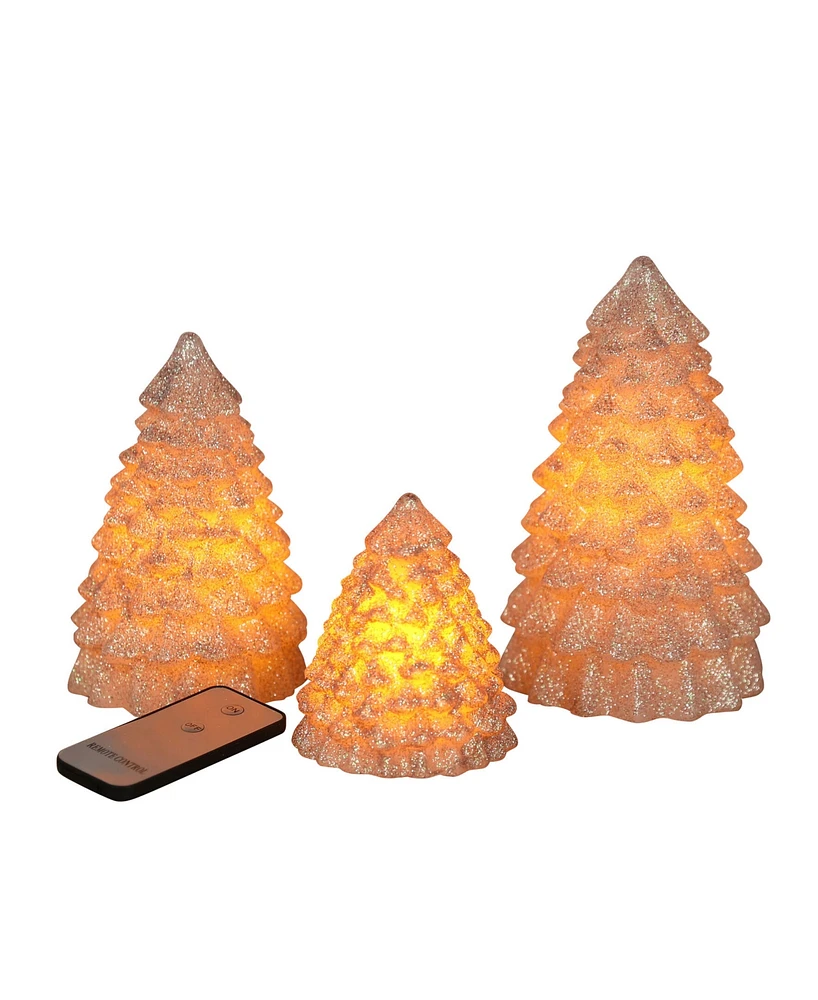 Mikasa Glitter Led Christmas Tree Candles, Set of 3