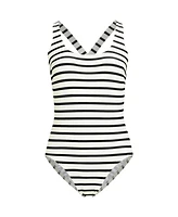 Lands' End Women's Plus Tugless X-Back One Piece Swimsuit