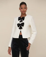 Avec Les Filles Women's Cropped Bow-Front Jacket