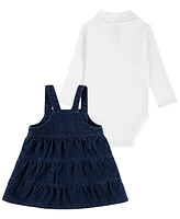 Levi's Infant Girls Rib Bodysuit and Skirtall, 2-Piece Set