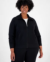 Id Ideology Plus Ottoman Full-Zip Top, Created for Macy's