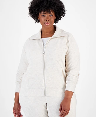 Id Ideology Plus Ottoman Full-Zip Top, Created for Macy's