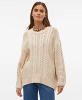 Vero Moda Women's Svea Cable-Knit Long-Sleeve Sweater