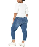 Celebrity Pink Trendy Plus Mid-Rise Cuffed Jeans