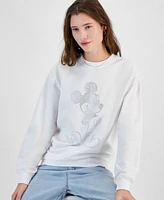 Freeze 24-7 Juniors' Rhinestone Mickey Mouse Crewneck Sweatshirt