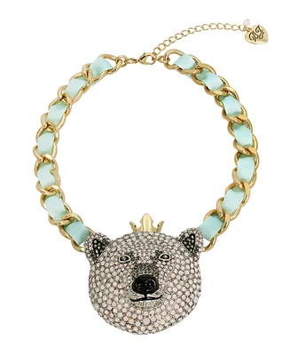 Betsey Johnson Faux Stone Polar Bear Pendant Necklace