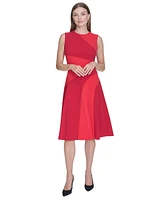 Halston Women's Colorblocked Fit & Flare Dress